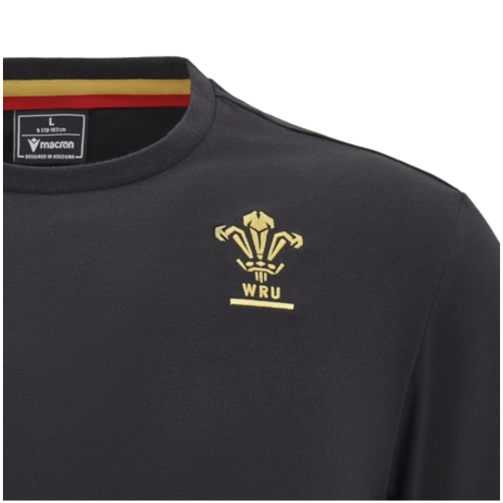 2024-2025 Wales Rugby Travel Cotton T-Shirt (Black)_1