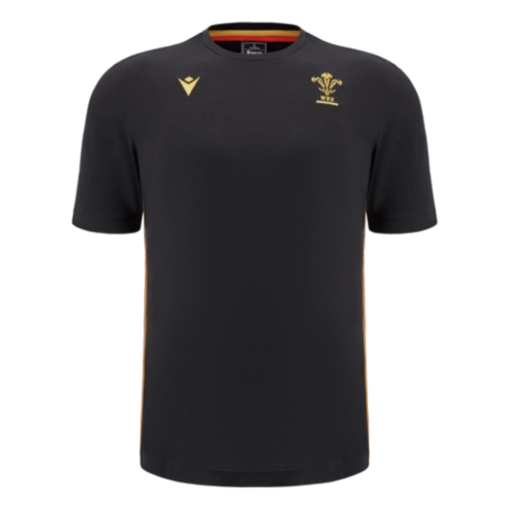 2024-2025 Wales Rugby Travel Cotton T-Shirt (Black)_0