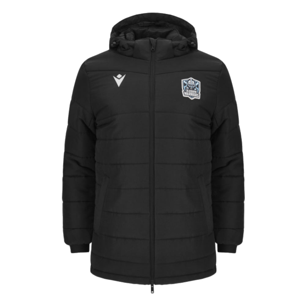 2024-2025 Glasgow Warriors Travel Long Padded Jacket (Black)_0