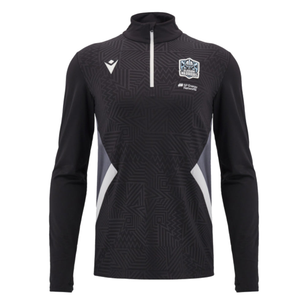 2024-2025 Glasgow Warriors Rugby 1/4 Zip Training Top (Black)_0