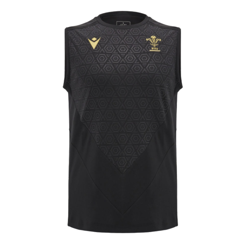 2024-2025 Wales Rugby Sleeveless Training Shirt (Black)_0