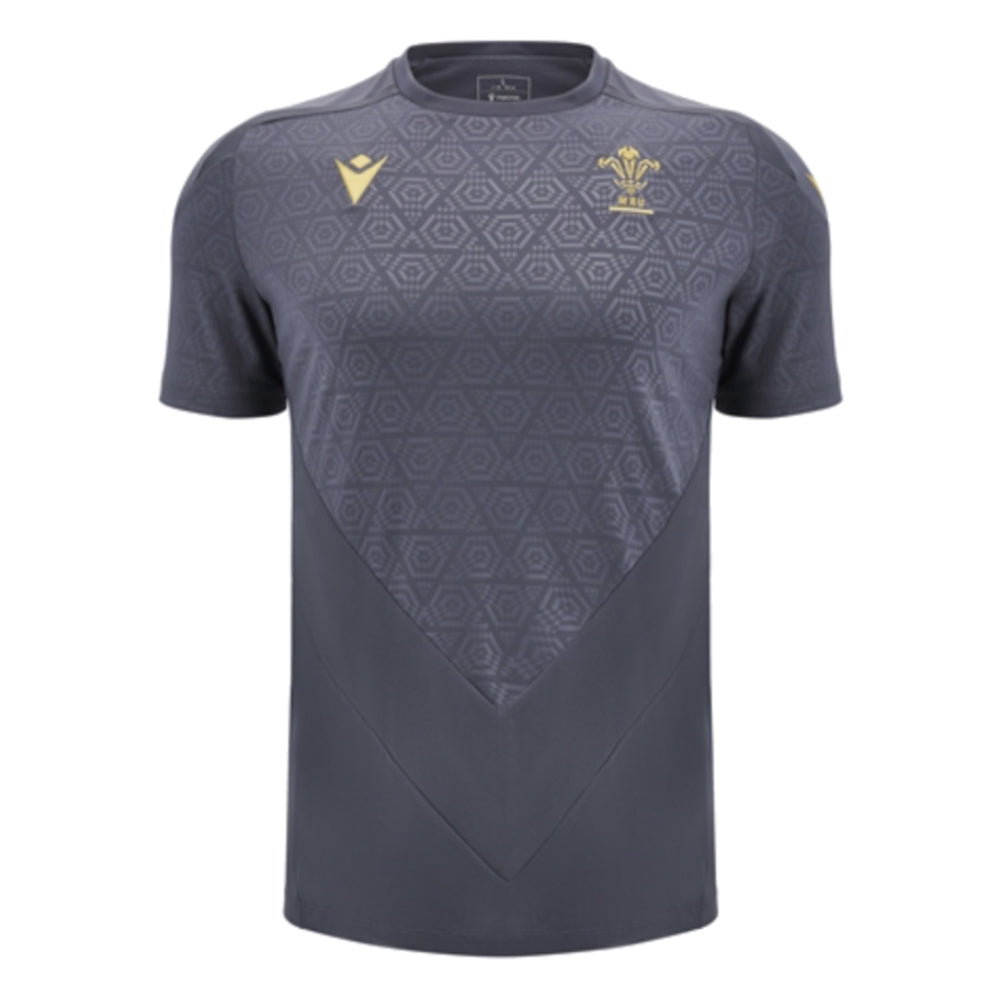 2024-2025 Wales Rugby Training Poly Shirt (Anthracite)_0