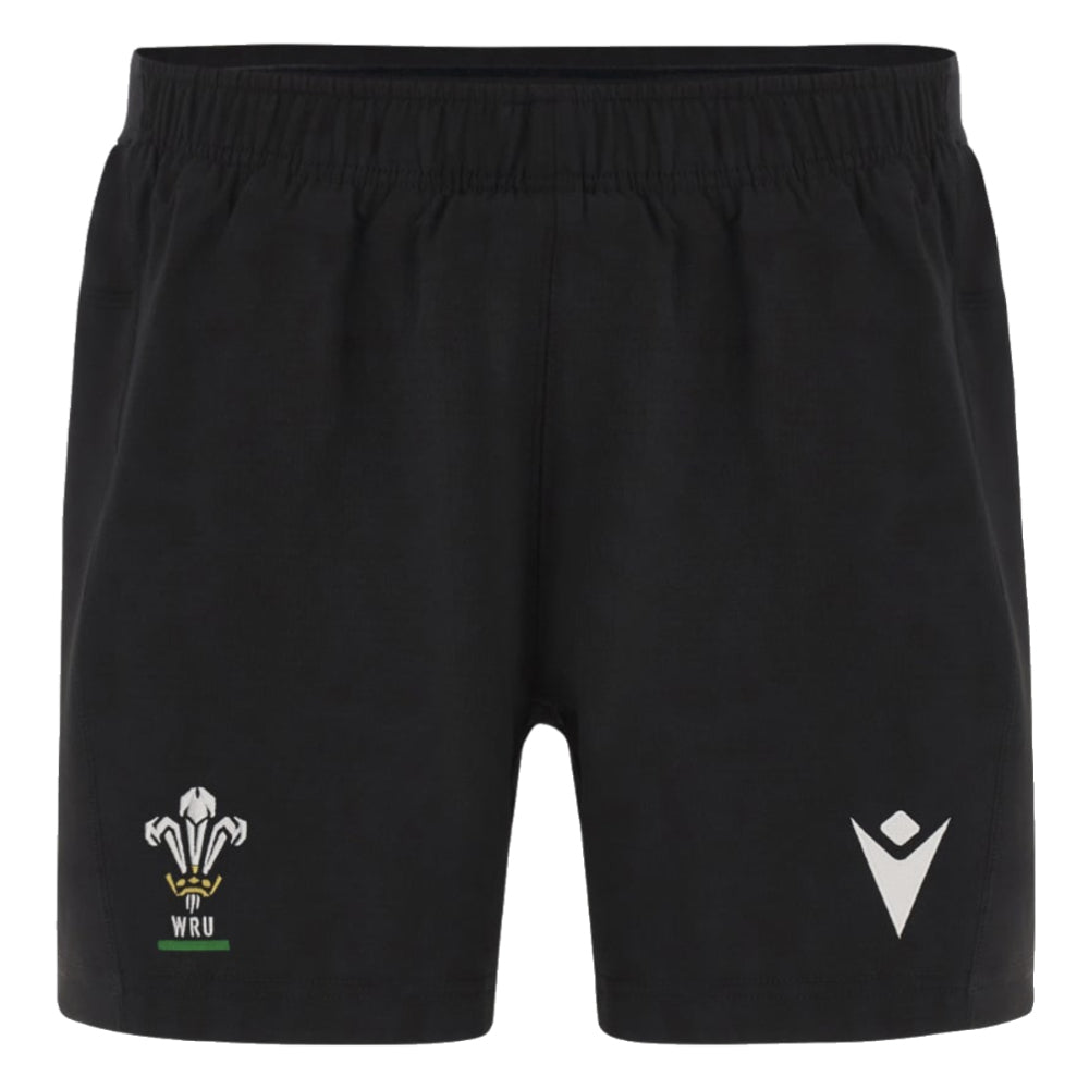 2024-2025 Wales Rugby Training Shorts (Black) - Kids_0