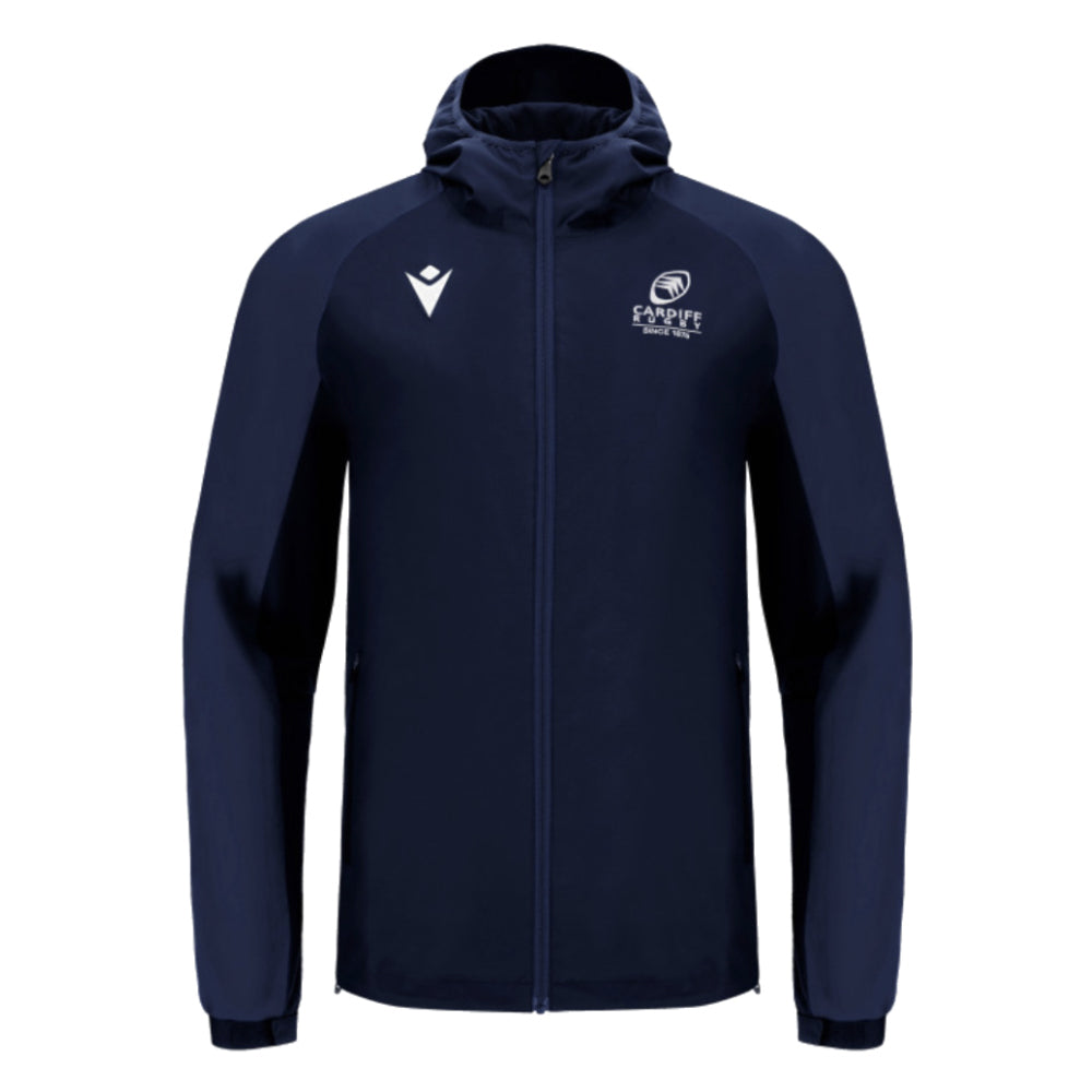 2024-2025 Cardiff Blues Rugby Full Zip Waterproof Jacket (Navy)_0