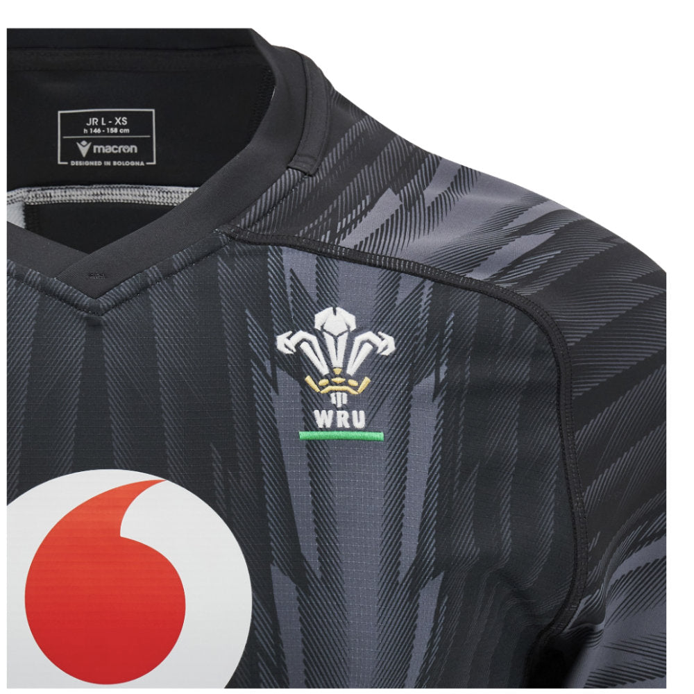 2024-2025 Wales WRU Rugby Training Jersey (Black) - Kids_2