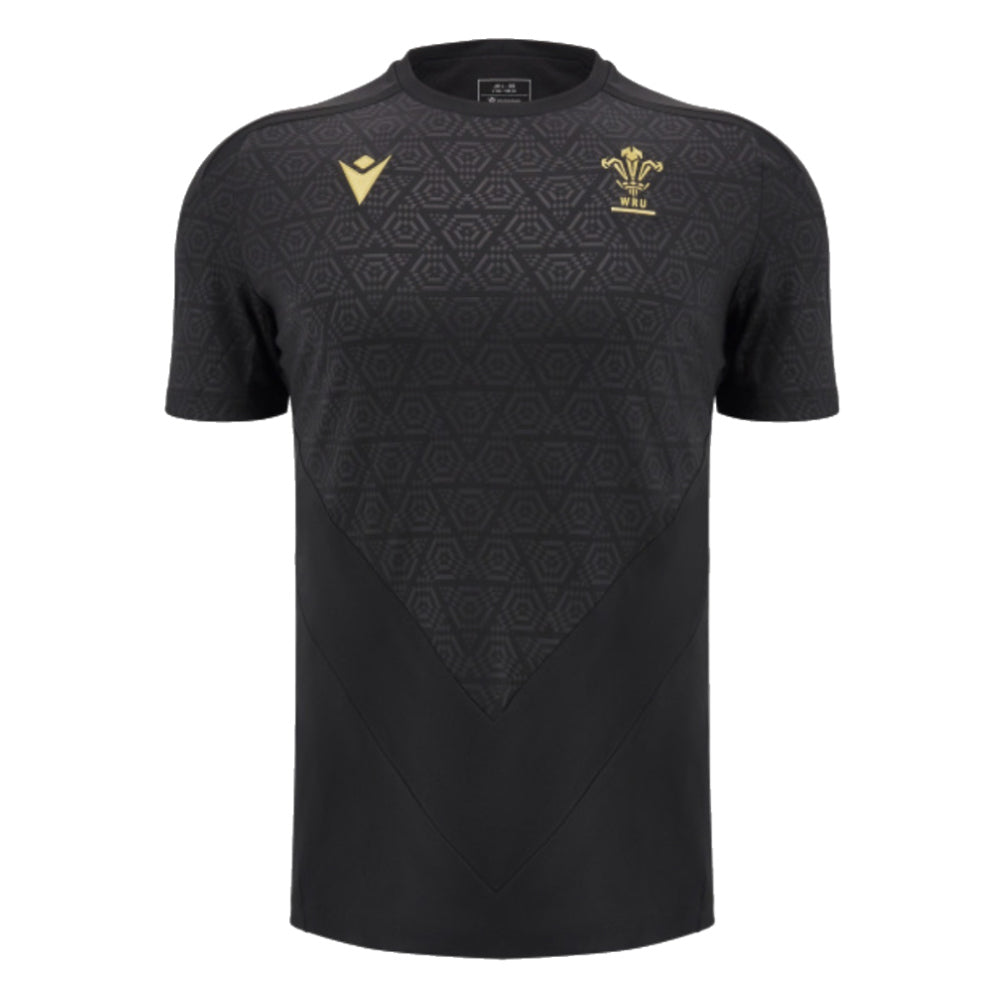 2024-2025 Wales Rugby WRU Poly Training Shirt (Black) - Kids_0