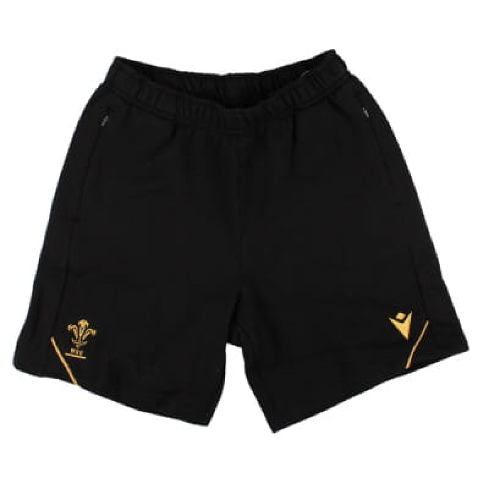 2024-2025 Wales Rugby Travel Cotton Bermuda Shorts (Black) - Kids_0