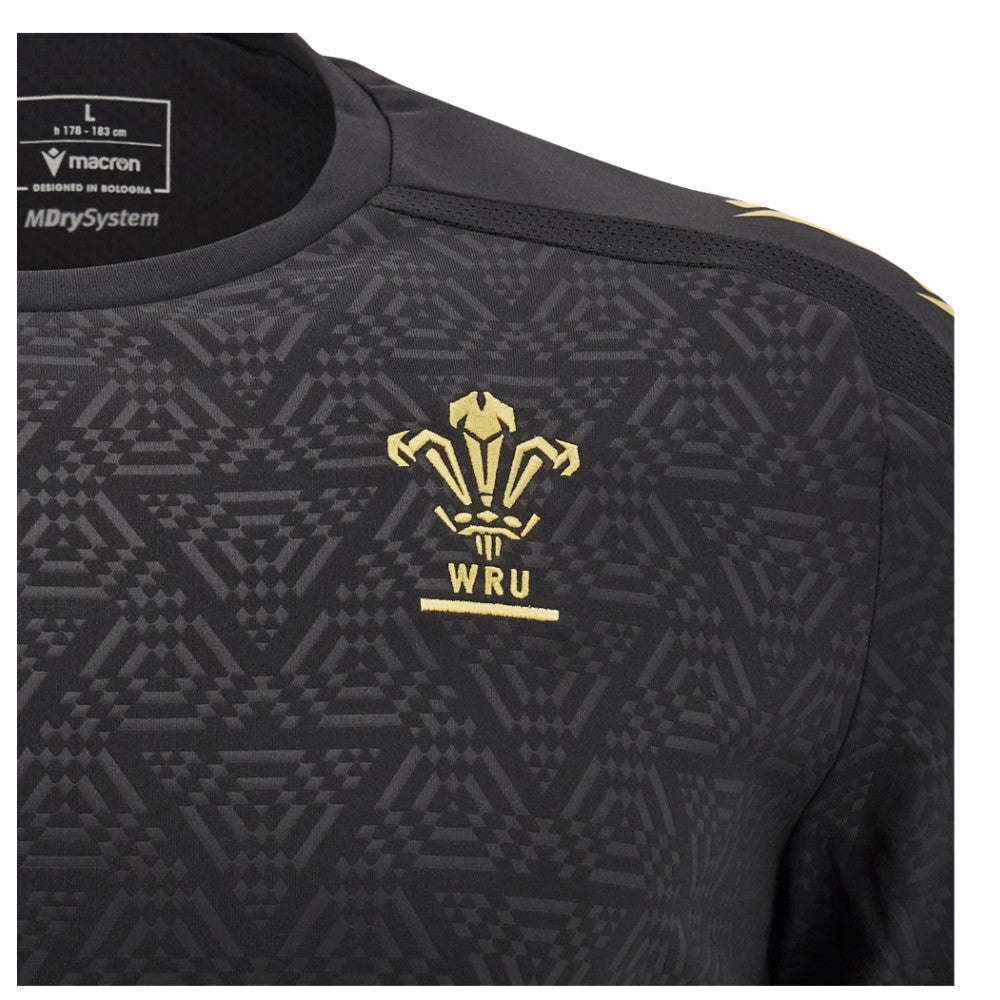 2024-2025 Wales WRU Rugby LS Training Shirt (Black) - Kids_1