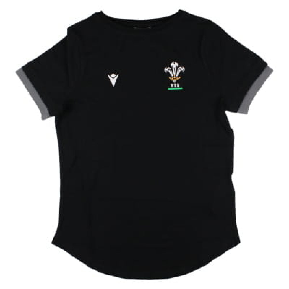 2024-2025 Wales Rugby WRU T-Shirt (Black) - Womens_0