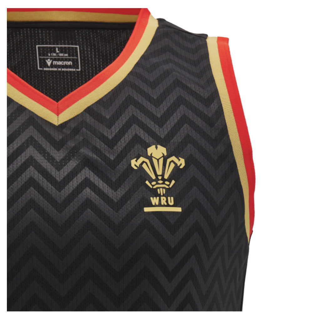 2024-2025 Wales Rugby Training Basketball Singlet (Black)_2