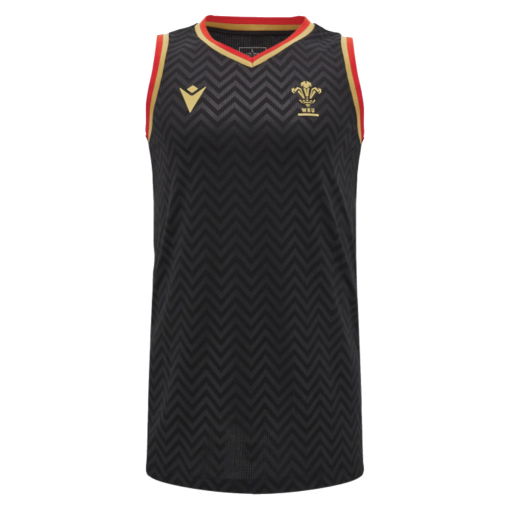 2024-2025 Wales Rugby Training Basketball Singlet (Black)_0