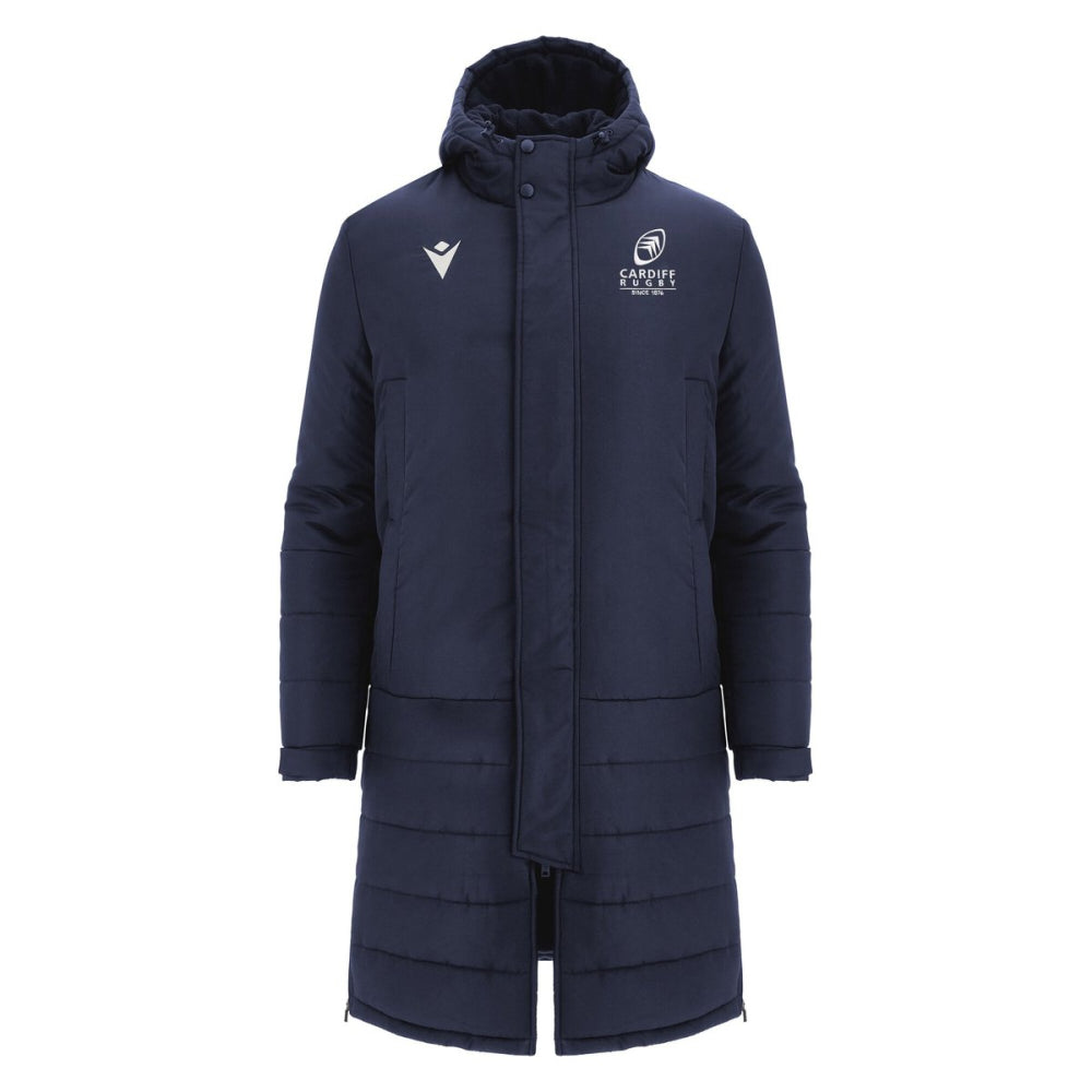 2024-2025 Cardiff Blues Rugby Long Bench Padded Jacket (Navy)_0