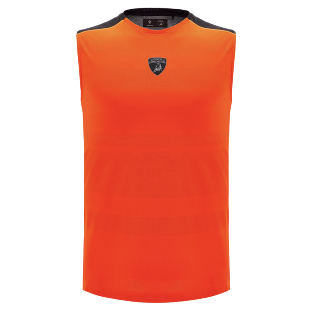 2025 Lamborghini Poly Sleeveless Shirt Orange/Black_0