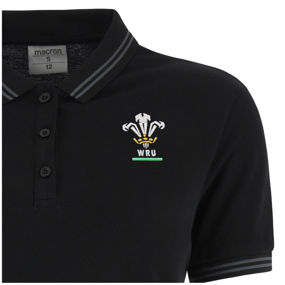 2024-2025 Wales Rugby Travel Polo Shirt (Black) - Womens_1