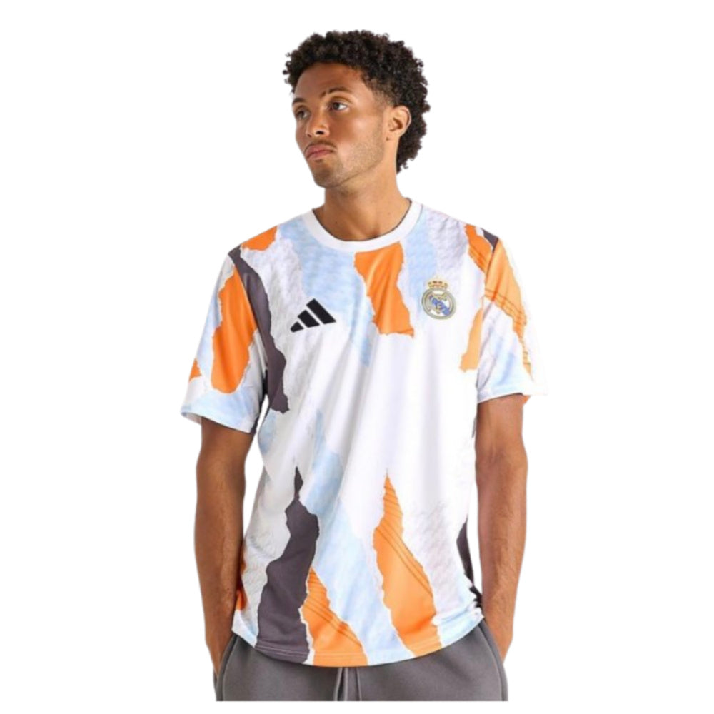 2024-2025 Real Madrid Pre-Match Shirt (White/Crew Orange)_0