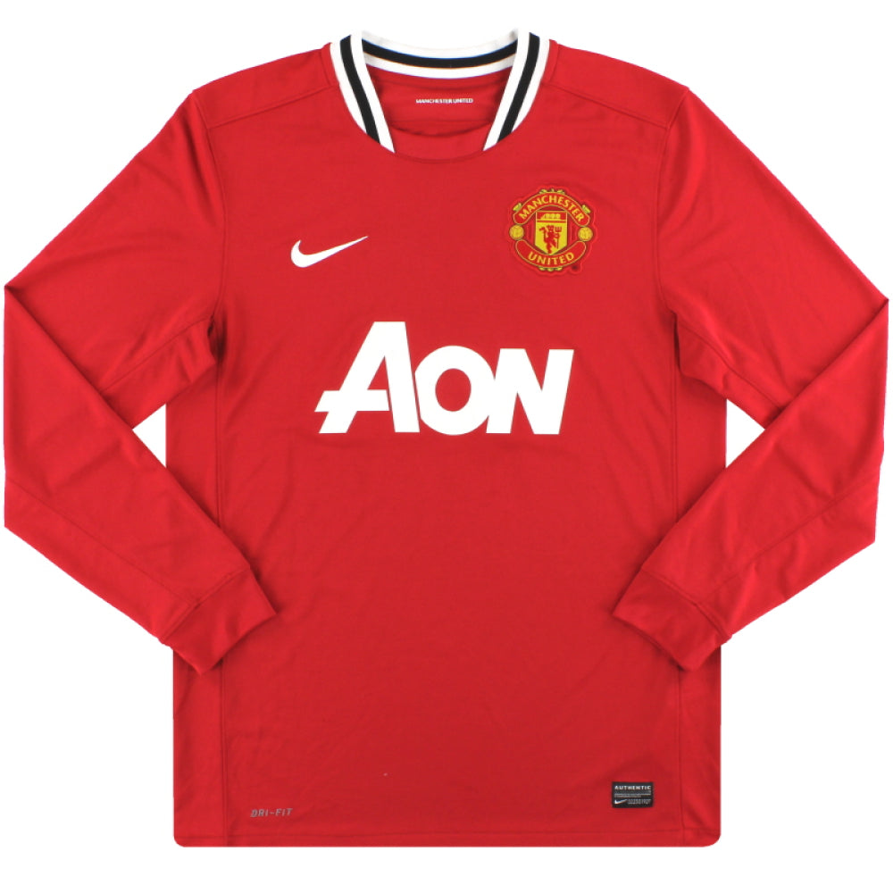 Manchester United 2011-12 Home Long Sleeve Shirt (M) Rooney #10 (Excellent)_1