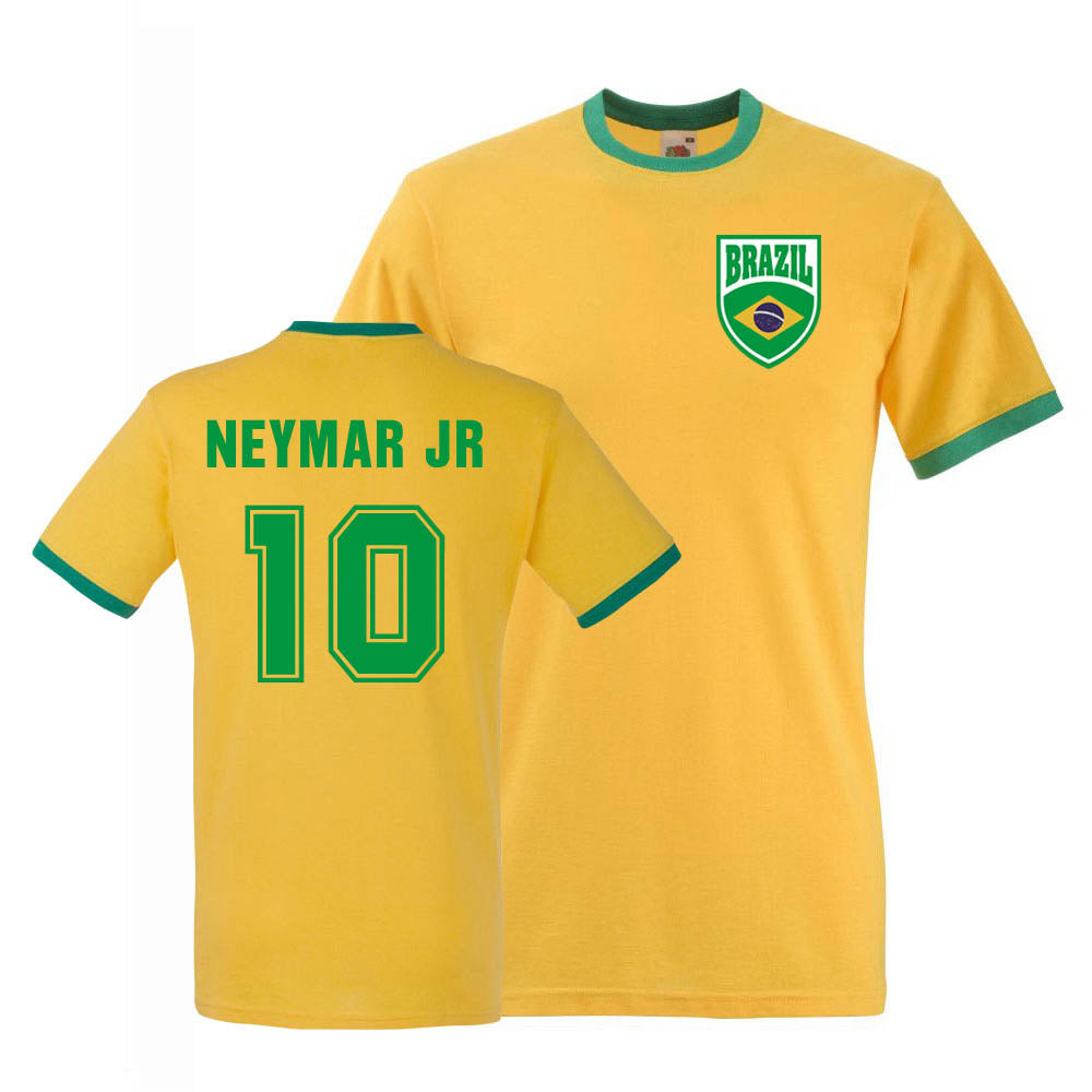 Neymar Jr Brazil Ringer Tee (yellow)_0